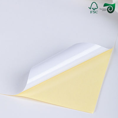 FSC Waterproof Glossy White PET Synthetic Paper  Tear Resistant Printable Sticker Sheet