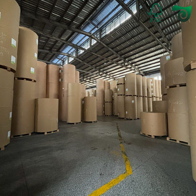 FSC 70gsm 80gsm Brown Semi Extensible Sack Kraft Paper Roll 97cm Width For Cement Bag