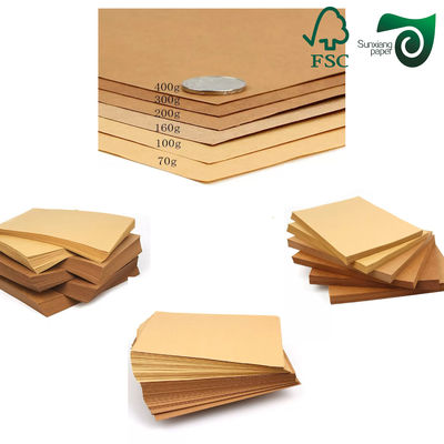 FSC 55gsm One Side Glossy MG Brown Kraft Paper  Food Grade Wrapping Packaging Material