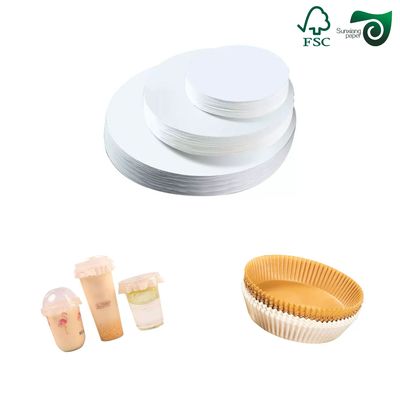FSC White Oilproof Cupcake Liners Paper For Baking Cups Tray 38gsm 40gsm