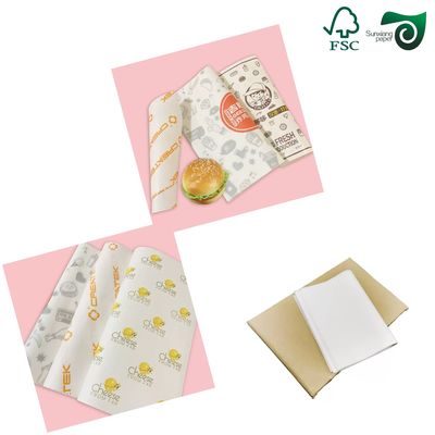 FSC White Greaseproof Paper Roll  325mm 650mm Width Food Grade Packaging