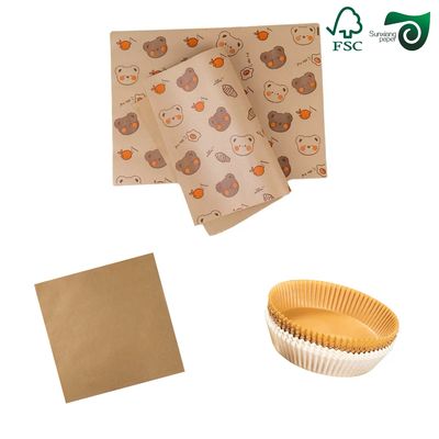 FSC 600mm Width Baking Wrapping Paper 25gsm 30gsm White Kraft Paper For Cake