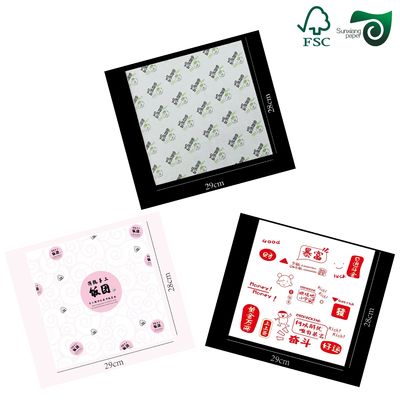 FSC Certified Greaseproof 40g Food Grade Sandwichs Hamburger Deli Wax Wrap Paper Print Ready