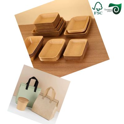 FSC Certified Food Grade Brown Kraft Board 270gsm 300gsm Ideal For Lunch Boxes
