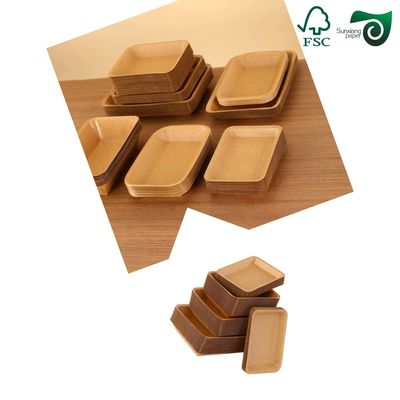 FSC 270gsm 450gsm Brown Kraft Paper PE Laminated Cardboard Trays For Food Containers