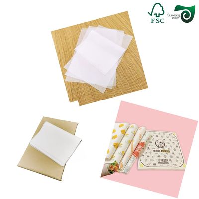 FSC Grade 3 Food Safe White Greaseproof Paper Rolls 35gsm 40gsm For Food Wrapping