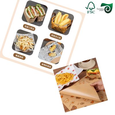 FSC 40gsm 50gsm Silicone Oil Paper Greaseproof And High Temperature Resistant Food Grade Paper