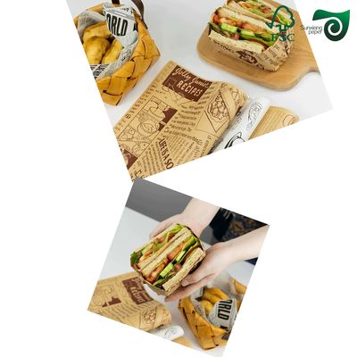 FSC 30gsm 80gsm Virgin Wood Pulp Grease Resistant Paper  Food Grade Wrapping Paper