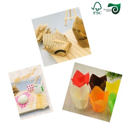 FSC Coffee Color Food Grade Baking Paper For Muffin Cups 40gsm 80gsm 70cm 100cm