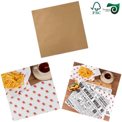 FSC 45gsm One‑Side Glossy MG Brown Kraft Paper Food Grade Wrapping Paper