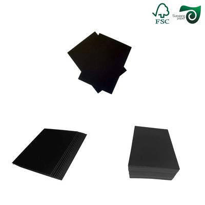 FSC Certified High Density Black Solid Cardboard 300gsm 350gsm Sheets For Shopping Bags