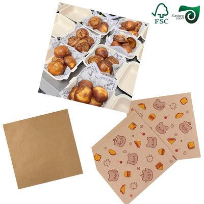 FSC 35gsm Food Grade White Greaseproof Paper  Food Basket Liners For Sandwich