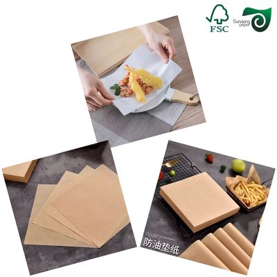 FSC 55gsm One Side Glossy MG Brown Kraft Paper Food Grade Wrapping Packaging Solution