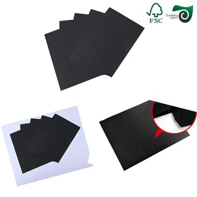 FSC Certified High Density Black Solid Cardboard 300gsm 350gsm Sheets For Shopping Bags