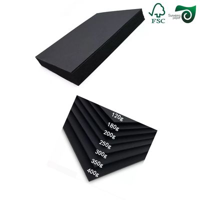 FSC 300gsm 350gsm Uncoated Solid Black Book Binding Board  For Shopping Bags Packaging