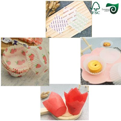 FSC 30gsm 40gsm Food Grade Colored Cupcake Liners Paper 70cm 100cm
