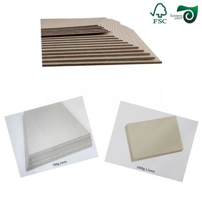 FSC 3.0mm 1750gsm Grey Chipboard Sheets High Stiffness Book Binding Board For Photo Frame Backing