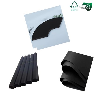 FSC 300gsm 350gsm Uncoated Solid Black Book Binding Board  For Shopping Bags Packaging