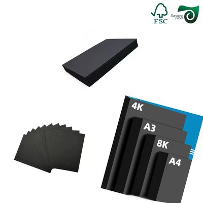 400gsm 450gsm Double Sided Deep Black Paper 610mm 860mm Matte Black Cardstock