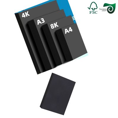 Premium Double Sided Deep Black Matte Cardstock 80gsm 450gsm For Photo Album Backing Paper