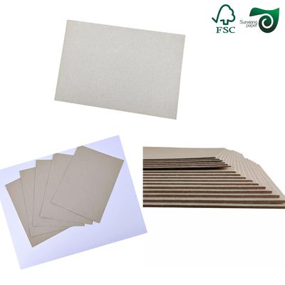 FSC Certified 2mm 2000 Micron Rigid Grey Craft Cardboard  Smooth Surface For Premium Packaging