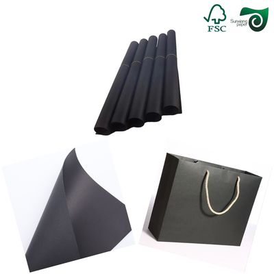 FSC 300gsm 350gsm Uncoated Solid Black Book Binding Board  For Shopping Bags Packaging