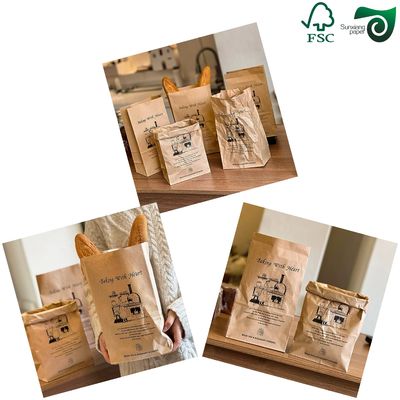 FSC 50gsm 60gsm Uncoated Brown Kraft Paper 180mm  715mm For Food Bag Production