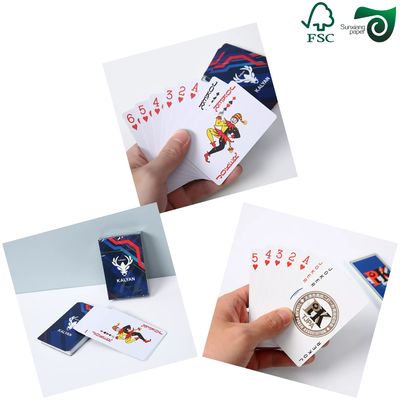 FSC 330gsm Blue Black Core C2S Double Glossy Poker Playing Card Paper Glossy Art Paper