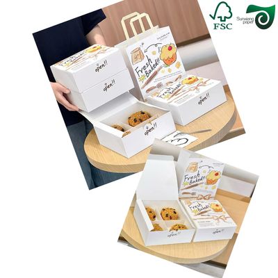 FSC 250gsm Food Grade Pastry Cake Packaging Paper With High Stiffness Board Paper