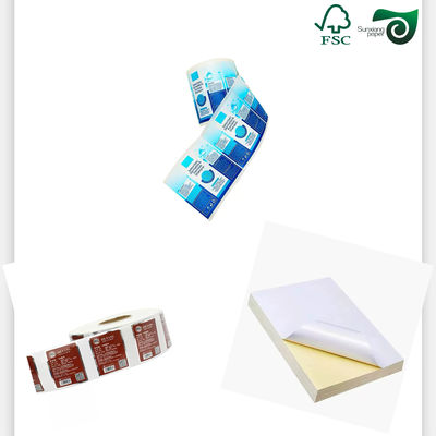 FSC 65gsm 70gsm Sticker Papers  Wet Strength White Paper  Beverage Label Packaging  label paper