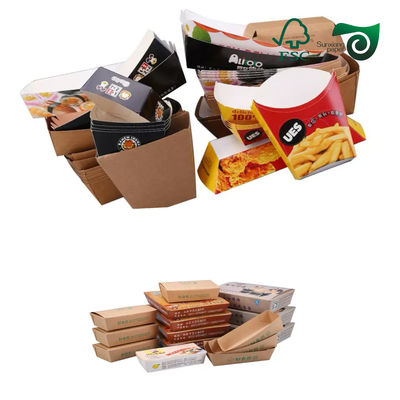 FSC 270gsm 15gse PE Brown Greaseproof Hamburger Food Trays Box Paper 850mm