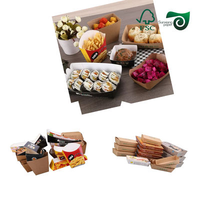 FSC Certified Food Safe Brown Kraft Cardboard 350gsm 400gsm Lunch Box Packaging Grade