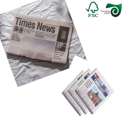 FSC 45g  48.8g Clear Print Recyclable Newsprint Paper Rolls Newspaper Wrapping Paper