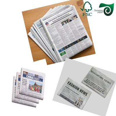 FSC Uncoated Newsprint Paper Roll 45gsm 820mm Width Lightweight Recycled Paper