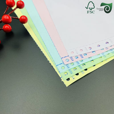 FSC 50GSM 55GSM NCR Carbonless Copy Paper Roll With Black Blue Imaging