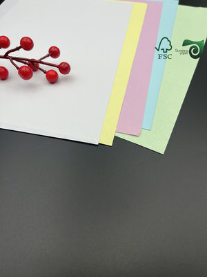 FSC 8.5" 14" Blank Carbonless NCR Paper  White CB  Yellow CF  75gsm 78gsm  Black Image