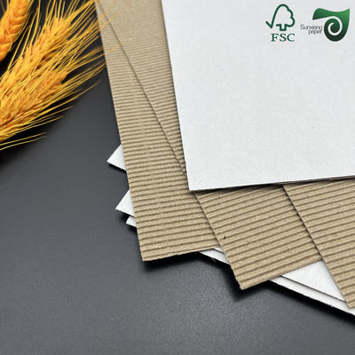 B Flute Single Face Corrugated Paper  Pads  100gsm 125gsm Durable Brown Packaging Corrugated Board