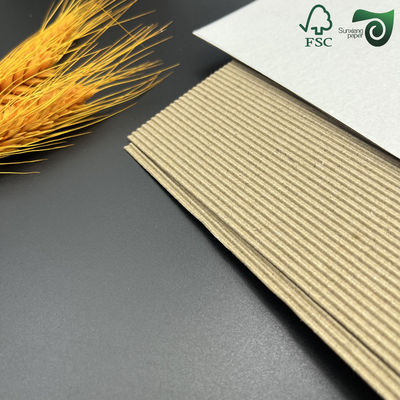 FSC E  Flute Single Wall Corrugated Cardboard Sheets For Brown Coffee Cup Covers