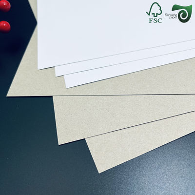 White Clay Coated Duplex Board Recycled Pulp Gray Back Board 0.3mm 2mm Thickness