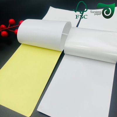 FSC Waterproof Glossy White PET Synthetic Paper Sticker Grade  For High Definition Printing