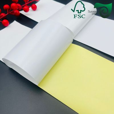 FSC 75gsm Single Side Cast Coated Glossy White Adhesive Sticker Paper Supermarket  Retail Grade