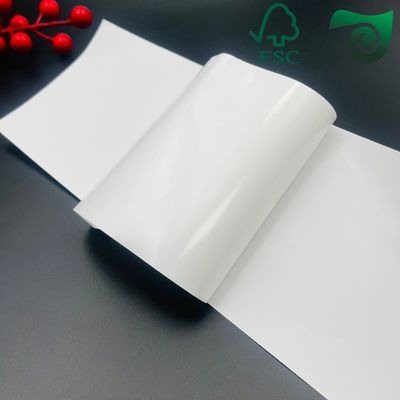 FSC Sticker Paper 80gsm White Wet Strength Paper For Beverage Labels High Printability