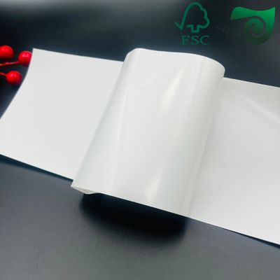 FSC 80gsm Single Side Cast Coated Glossy White Adhesive Sticker Paper Supermarket Grade