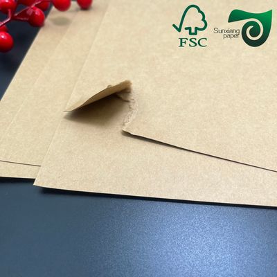 FSC Certified Food Safe Brown Kraft Cardboard 450gsm Durable Grade  For Cards And Cartons