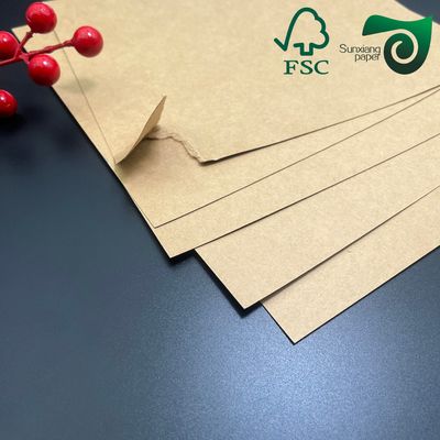 FSC 300gsm Brown Unbleached Kraft Paper Board Roll  70cm Width For Fast Food Packaging