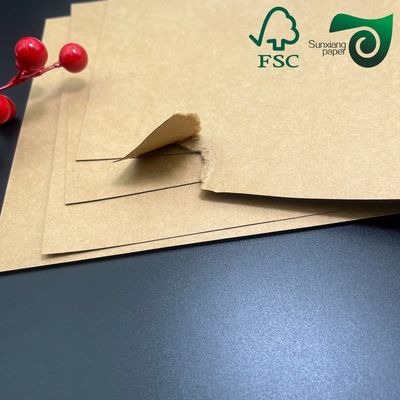 FSC 300gsm Brown Unbleached Kraft Paper Board Roll  70cm Width For Fast Food Packaging