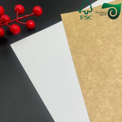 325gsm Food Grade Kraft Paper White Coated Front Brown Back  Made From Virgin Pulp FSC
