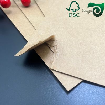 FSC Unbleached Kraft Paper 18g PE Coating For Superior Grease Resistance