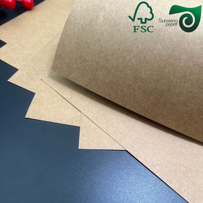 FSC Certified Expansible Brown Kraft Paper Sheets  80gsm 90gsm  For Cement Bag Production