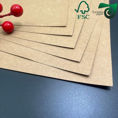 FSC Certified Expansible Brown Kraft Paper Sheets  80gsm 90gsm  For Cement Bag Production